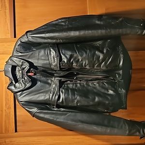 Men's leather motorcycle jacket